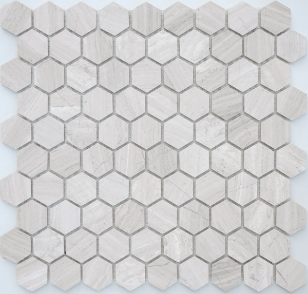 Travertino silver MAT hex 18x30x6 (ПУ)