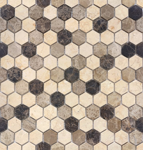 Pietra Mix 1 MAT hex 18x30x6