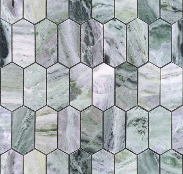 Onice Verde oliva POL long hex 38x86x7