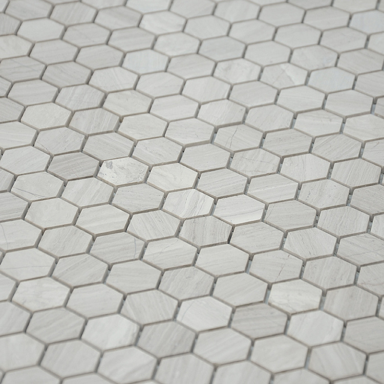Travertino silver MAT hex 18x30x6