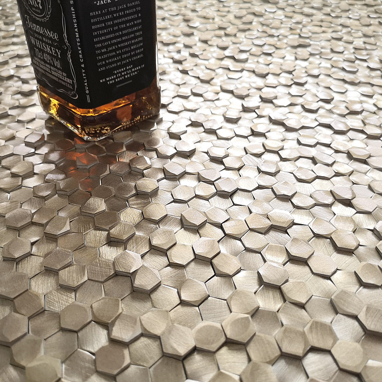 Aluminium 3D Hexagon Gold 8x14x6