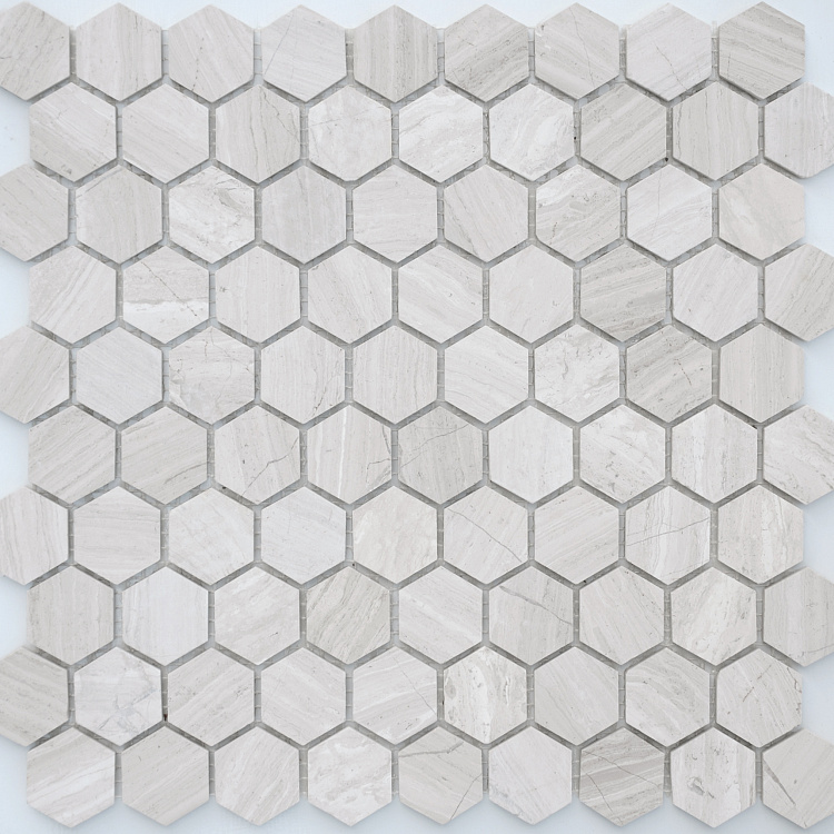 Travertino silver MAT hex 18x30x6