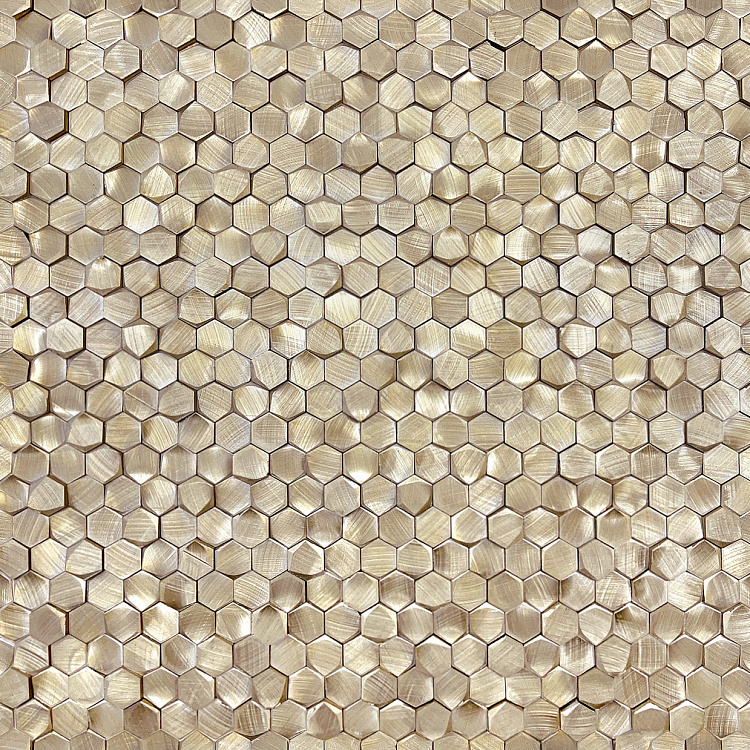 Aluminium 3D Hexagon Gold 8x14x6